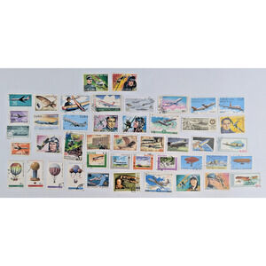 Aviation-Themed Postage Stamps Different International Assorted Lot